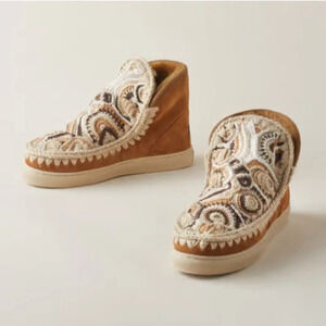 mou Eskimo Crochet ankle boots, NIB,  Size 37,  Cognac, Style MU.FE111046A